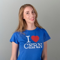 Woman T-Shirt Iove CERN blue