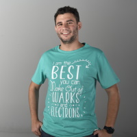 T-Shirt Quarks and electrons light green man