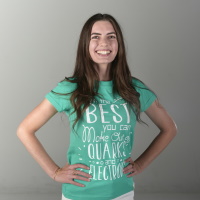 T-Shirt Quarks and electrons light green woman